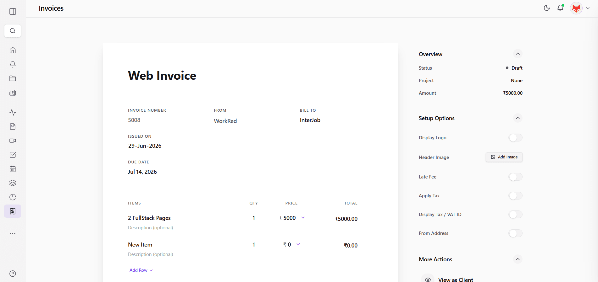 Invoice Editor UI