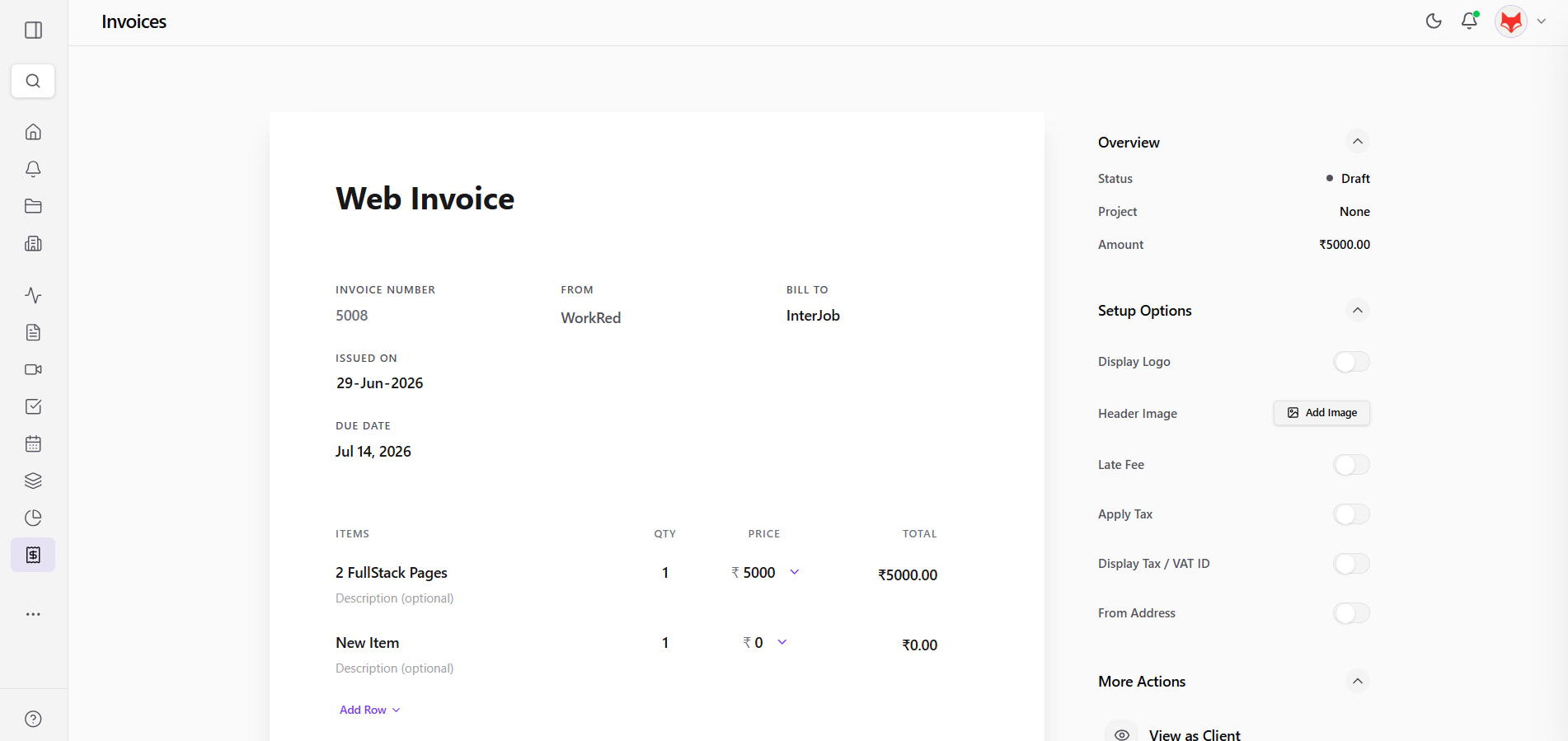 Invoice Editor UI